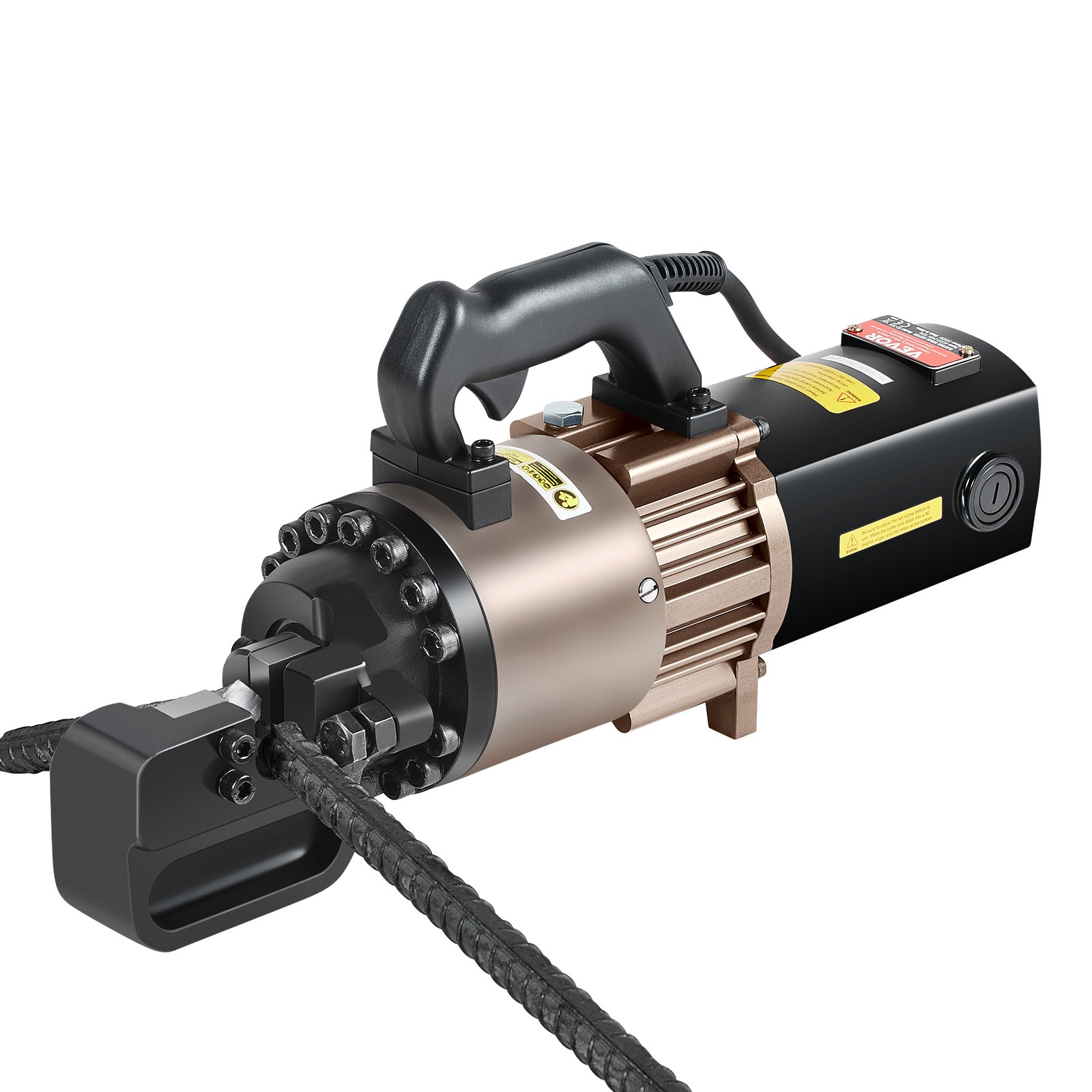 VEVOR Taglierina Idraulica Elettrica Portatile per Barre d'Armatura Diametro di Taglio 5-28mm 2000W, Utensile da Taglio per Barre d'Armatura Taglierina in Ghisa e Alluminio con Valigetta Attrezzi