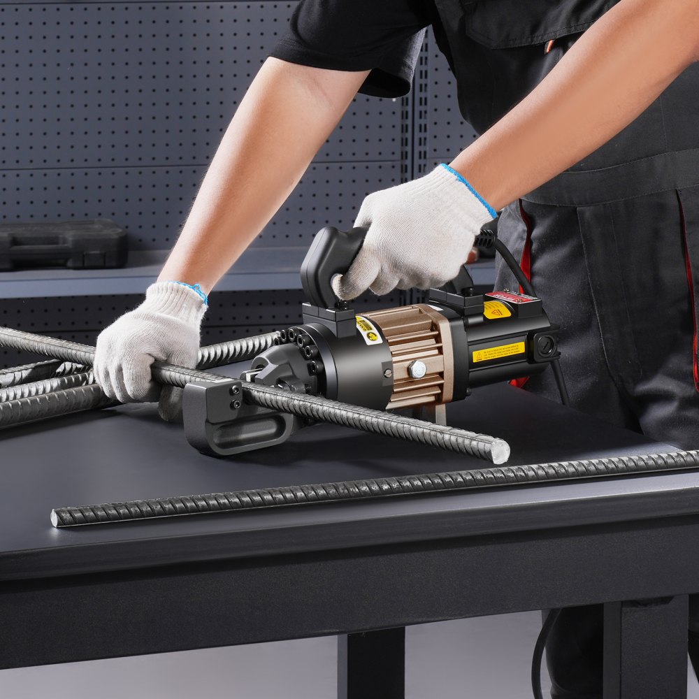 VEVOR Taglierina Idraulica Elettrica Portatile per Barre d'Armatura Diametro di Taglio 4-20mm 1000W, Utensile da Taglio per Barre d'Armatura Taglierina in Ghisa e Alluminio con Valigetta Attrezzi
