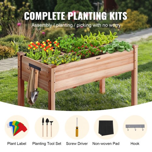 Fioriera Da Esterno In Legno Di Pino 110x110x23 Cm - Aiuola Rialzata Per Orto E Giardino, Colore Marrone Cera
