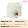 VEVOR Tenda da Gioco per Bambini 1320 x 890 x 1520 mm Tenda per Bambini 1 a 5 Anni, con Tappetino Lampada da Tenda, Finestre per Interni Esterni, Tenda da Gioco per Castello per Ragazzi Ragazze, Beige