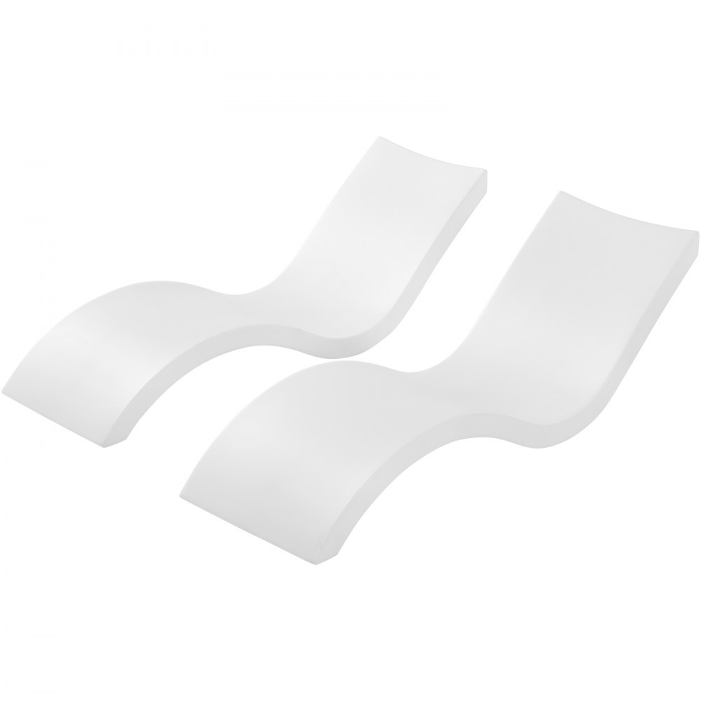 VEVOR Poltrone a Sdraio da Piscina, Set di 2 Sdraio Prendisole da Piscina Giardino, Sedie a Sdraio per Piscina Interna, Piscine Galleggianti sull'Acqua, Sedia Abbronzatura da Piscina, Bianco