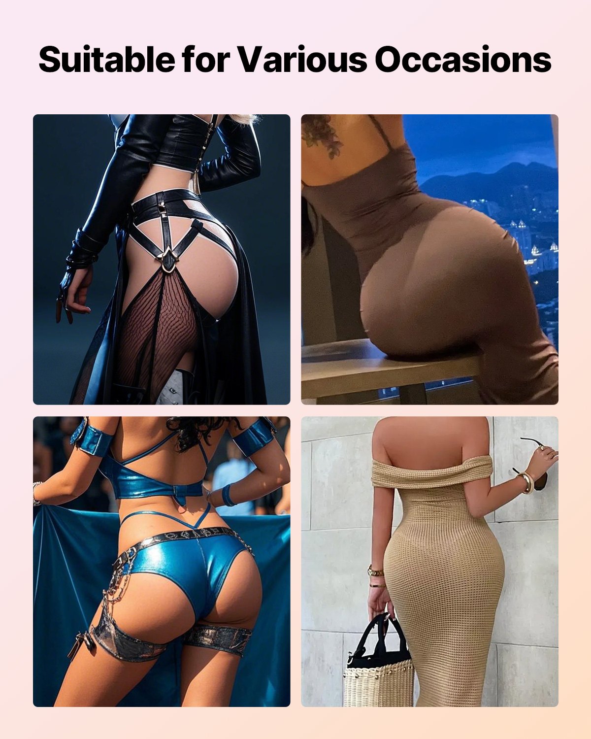 VEVOR Mutandina Anca Finta in Silicone per Cosplay Mutandina Gluteo Finto per Sollevamento dell'Anca per Crossdresser Carnevale Cosplay Materiale Silicone, Colore Marrone