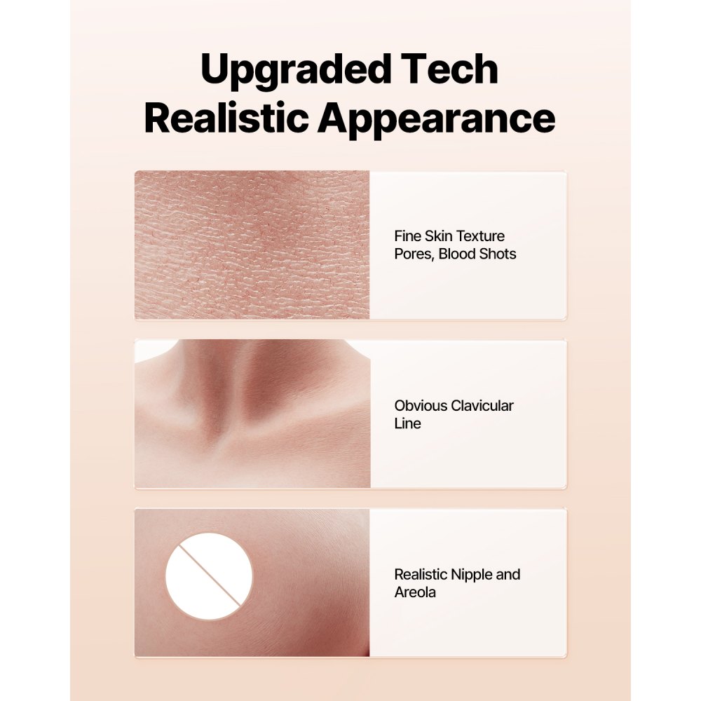 VEVOR Seni Finti in Silicone per Cosplay Carnevale, Coppa K Scollo Alto per Travestiti, Seni Finti Realistici Riempiti in Silicone Pettorale Artificiale per Crossdresser Cosplay Anime, Colore Avorio