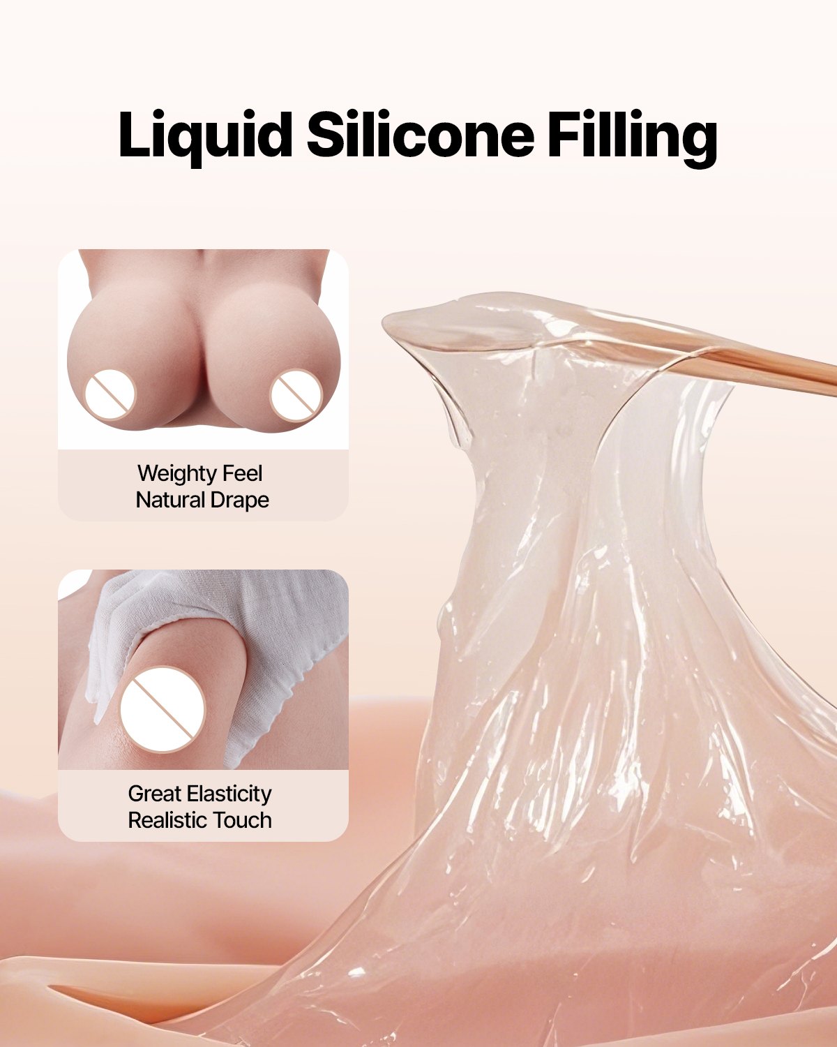 VEVOR Seni Finti in Silicone per Cosplay Carnevale, Coppa K Scollo Alto per Travestiti, Seni Finti Realistici Riempiti in Silicone Pettorale Artificiale per Crossdresser Cosplay Anime, Colore Avorio