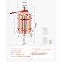 VEVOR Pressa Manuale per Vino di Frutta Cesto in Legno Massello 18L con 8 Blocchi, Spremiagrumi Manuale per Bevande Alcoliche Pressa per Sidro, Mela, Uva, Tintura, Miele, Olio d'Oliva Cucina, Casa