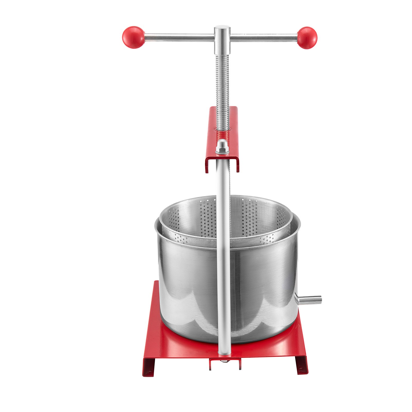 VEVOR Pressa Manuale per Vino di Frutta Cesto in Acciaio Inox 6L con Manico, Spremiagrumi Manuale per Bevande Alcoliche Pressa per Sidro, Mela, Uva, Tintura, Miele, Olio d'Oliva Cucina, Casa