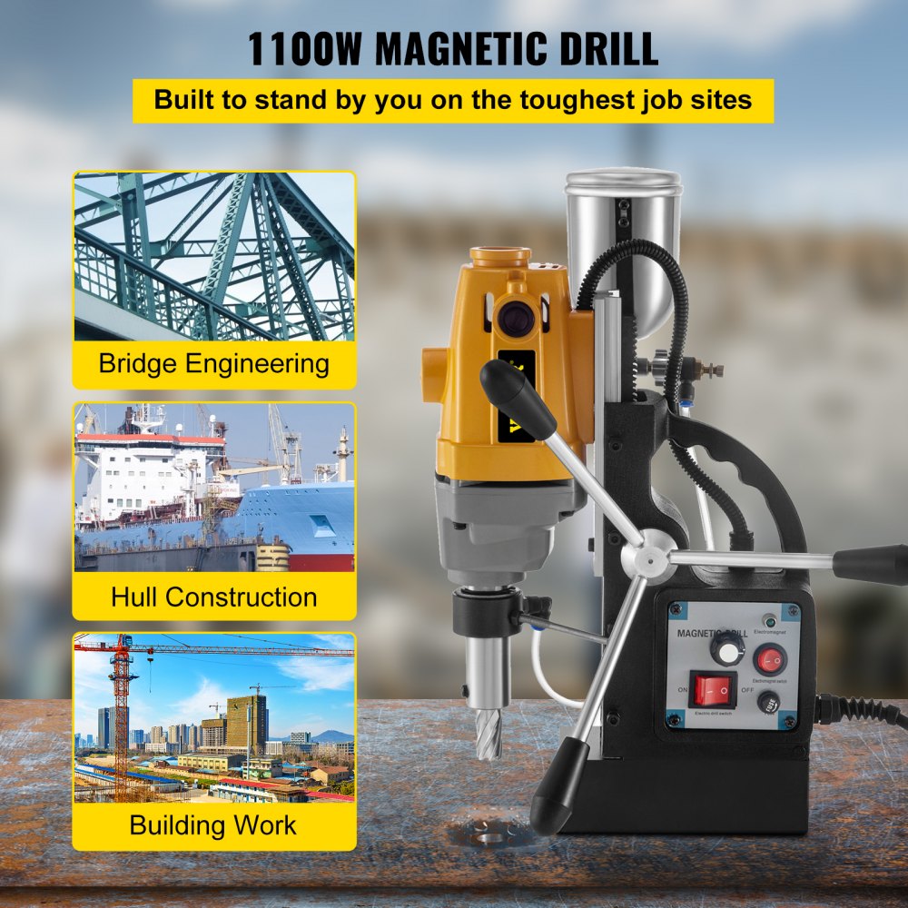 Vevor Trapano Magnetico D 40mm Trapano Colonna Potenza 1100w Velocità 550 Rpm