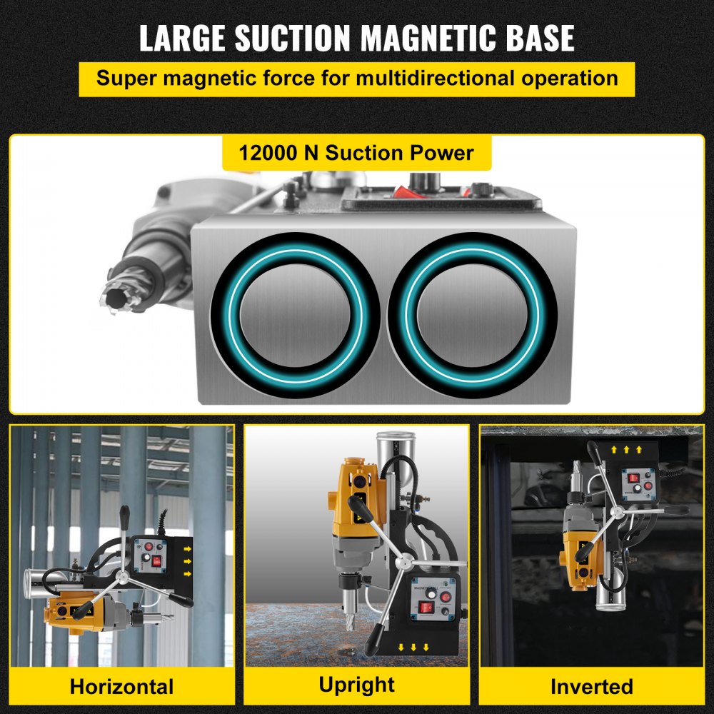 Vevor Trapano Magnetico D 40mm Trapano Colonna Potenza 1100w Velocità 550 Rpm