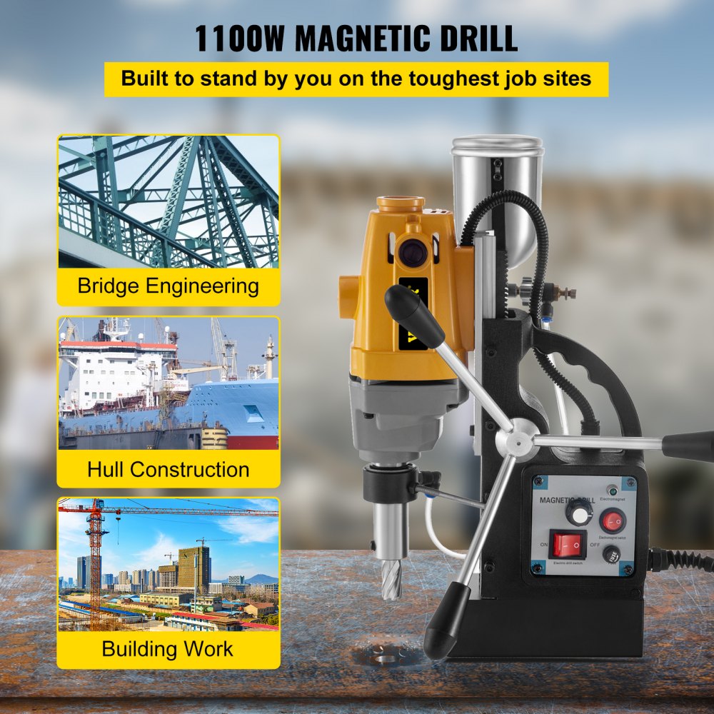Vevor Macchina Di Trapano Magnetico 40mm Trapano Colonna 1100w Profondità 55 Mm
