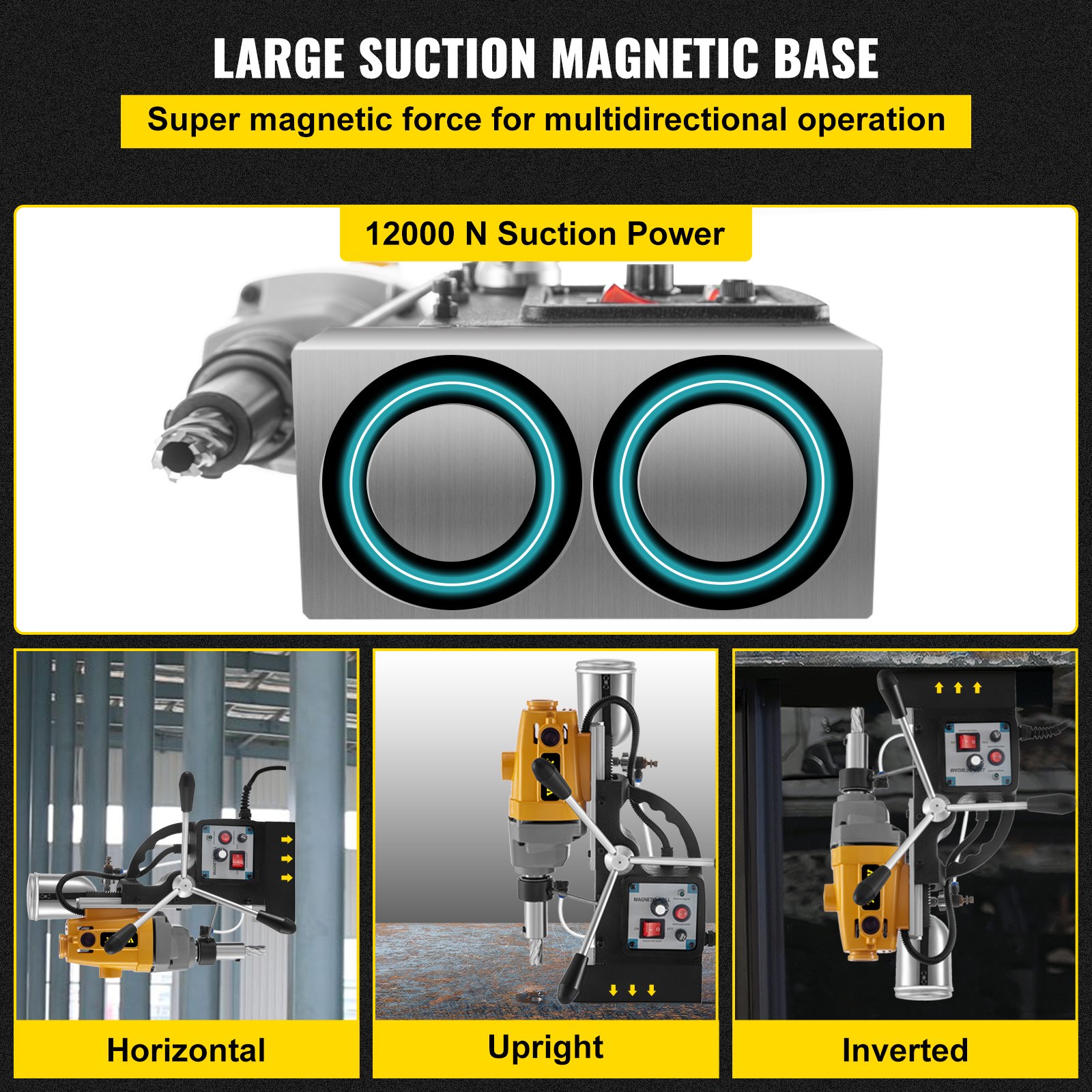 Vevor Macchina Di Trapano Magnetico 40mm Trapano Colonna 1100w Profondità 55 Mm
