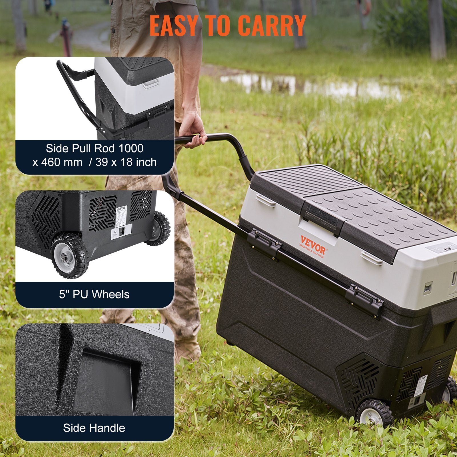 VEVOR 38 L Cooler Box 12/24 V Portable Refrigerator, Electric Freezer Box Small Freezer -20 ~ 10 ℃, Electric Compressor Cooler Box 820 x 470 x 440 mm for Car, Camping, Truck, Boat etc.