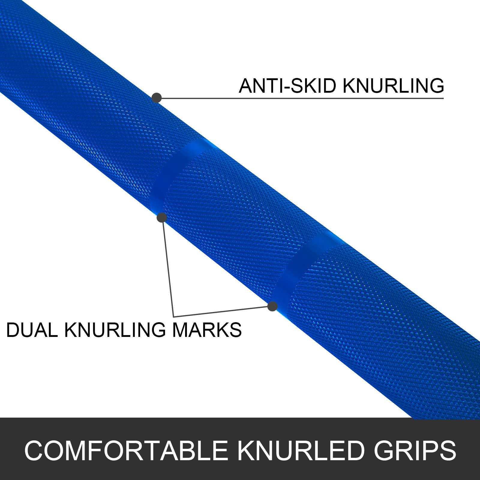 VEVOR 2.2M Bilanciere Olimpico per Sollevamento Pesi con Collari a Molla 20KG Grigio Blu