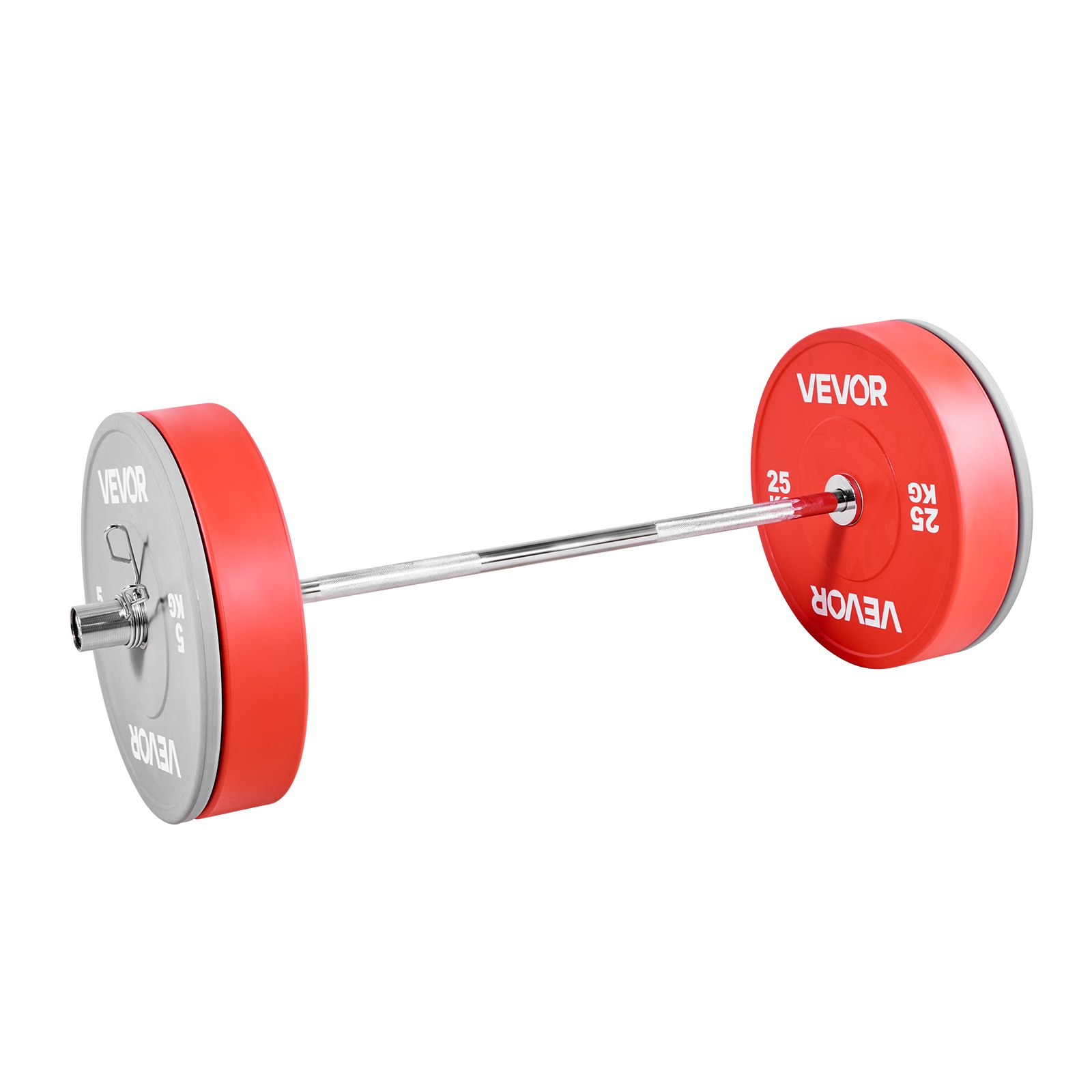 VEVOR 120cm Barbell Bar, Fit 2-Inch Weight Plates, Chrome Plated Barbell Bar with Knurled Grip for Strength Training, Weightlifting, Squat, Deadlift, Bench Press, Curl, Overhead Press, 226kg Capacity