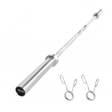 VEVOR Barra per Manubri da 1820 mm, Adatto per Piastre da 50 mm, Bilanciere Cromato con Impugnatura Zigrinata per Allenamento della Forza, Sollevamento Pesi, Barra per manubri, Capacità di 226,8 kg