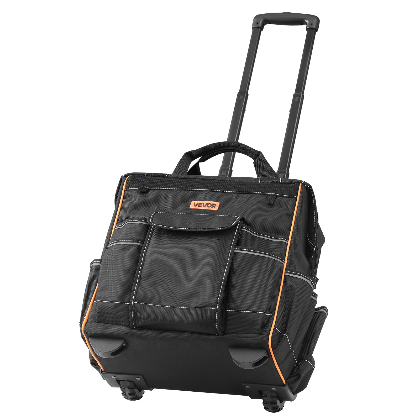 VEVOR Zaino Portautensili con Ruote, Capacità max. 50 kg, Borsa Portautensili con Ruote da 25 Tasche, Maniglia Telescopica Regolabile, 390 x 290 x 420 mm, Organizzatore per Borse per Lavoro