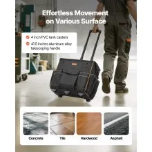VEVOR Zaino Portautensili con Ruote da 25 Tasche Resistente Capacità 50 kg