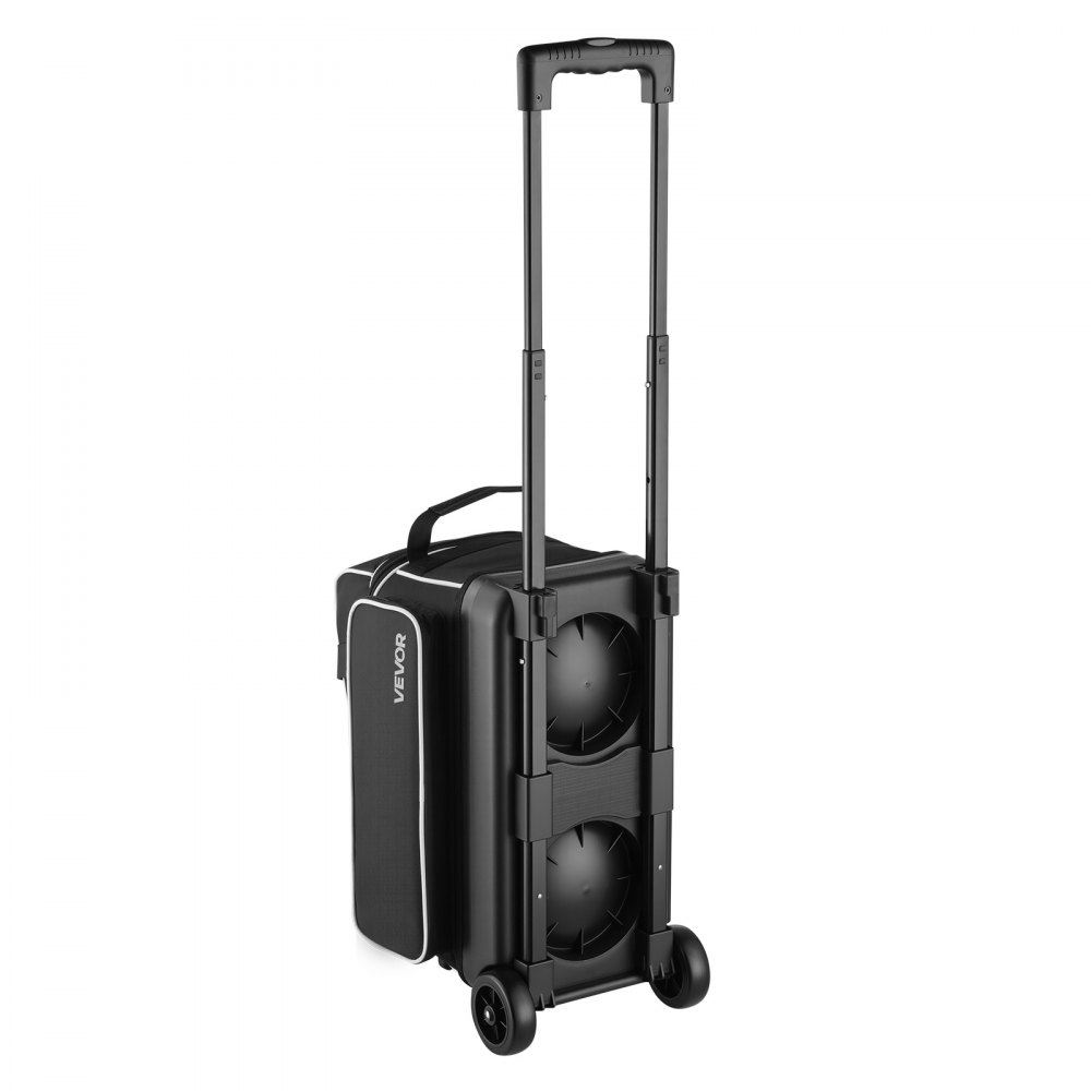 VEVOR Bowling Ball Bag, 2 Ball Double Roller Bowling Bag with Wheels, Featuring a Separate Compartment for Shoes (Up To US Size 16) & Oversized Accessory Pocket, Retractable Handle Extends to 1050 mm