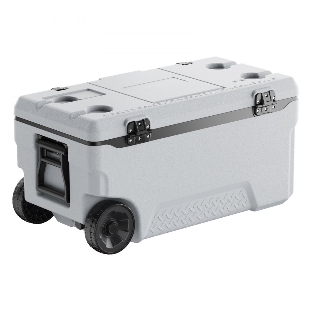 VEVOR Refrigeratore Portatile Isolante con Ruote da 74 QT con Ritenzione del Ghiaccio, Maniglie Resistenti Portabicchieri, Refrigeratore Portatile Isolato per Picnic Campeggio Viaggio Feste