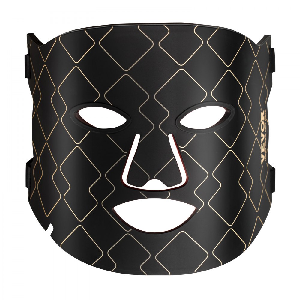 VEVOR Terapia a luce rossa per viso, Maschera per terapia a luce rossa con 3 lunghezze d'onda e 3 livelli di intensità, Maschera per viso a LED Terapia luce, Dispositivo portatile per cura del viso