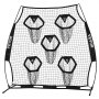 VEVOR 1828.8x1828.8mm Football Trainer Throwing Net, Training Throwing Target Practice Net with 5 Target Pockets, Knotless Net Includes Straps and Portable Carry Case, Improve QB Throwing Accuracy
