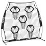 VEVOR 1828.8x1828.8mm Football Trainer Throwing Net, Training Throwing Target Practice Net with 5 Target Pockets, Knotless Net Includes Straps and Portable Carry Case, Improve QB Throwing Accuracy