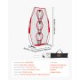 VEVOR Rete da Allenamento Portatile Rete Rimbalzo per Calcio Rugby Baseball 168 x 77 x 245 cm con 3 Tasche per Bersagli, Borsa Portaoggetti Portatile e Cinghie, Allenamento con Bersaglio, Rossa