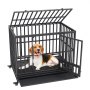 VEVOR Gabbia per Cani con Ruote 119x81x99 cm Gabbia da Trasporto in Metallo per Cucciolo Taglia Media e Grande con Ruote Bloccabili 3 Porte, Gabbiette per Cani Vassoio Rimovibile per Interno Esterno