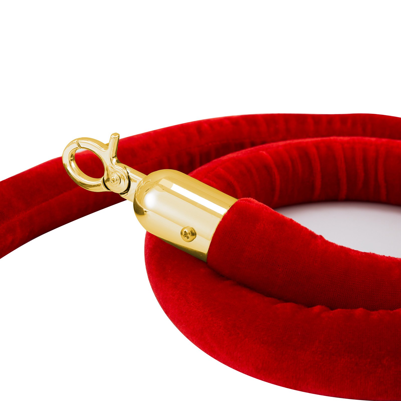 Stainless Steel Crowd Control Stanchions And Velvet Ropes Ball Round Top Gold Pillar 2 Red Ropes 1.5m 3pack