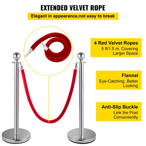 Barriera Corda Velluto Rosso Con Ganci Oro - Corda Per Colonnine 150 Cm, Controllo Folla Elegante Per Hotel, Ristoranti, Eventi