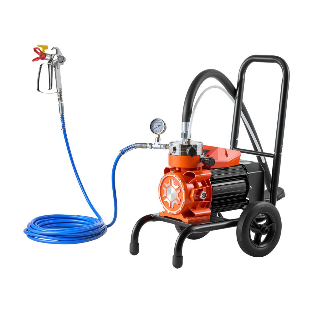 VEVOR Diaphragm Airless Paint Sprayer, 900 W Efficient Cart Airless Paint Sprayer, 2200 psi High Pressure, with Extension Pole, Cleaning Needle and Brush, for Home Interior and Exterior Spraying