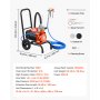 VEVOR Diaphragm Airless Paint Sprayer, 900 W Efficient Cart Airless Paint Sprayer, 2200 psi High Pressure, with Extension Pole, Cleaning Needle and Brush, for Home Interior and Exterior Spraying