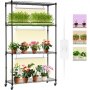 VEVOR Supporto Piante con Luce 4 Ripiani in Metallo 90 W Regolabile 150 cm