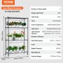 VEVOR Plant Stand with Grow Light, 4 Tiers, 90W, Indoor Grow Light Shelf, Full Spectrum Lights, Adjustable Plant Shelf, Grow Shelf for Garden Plants, 90 x 35 x 150 cm