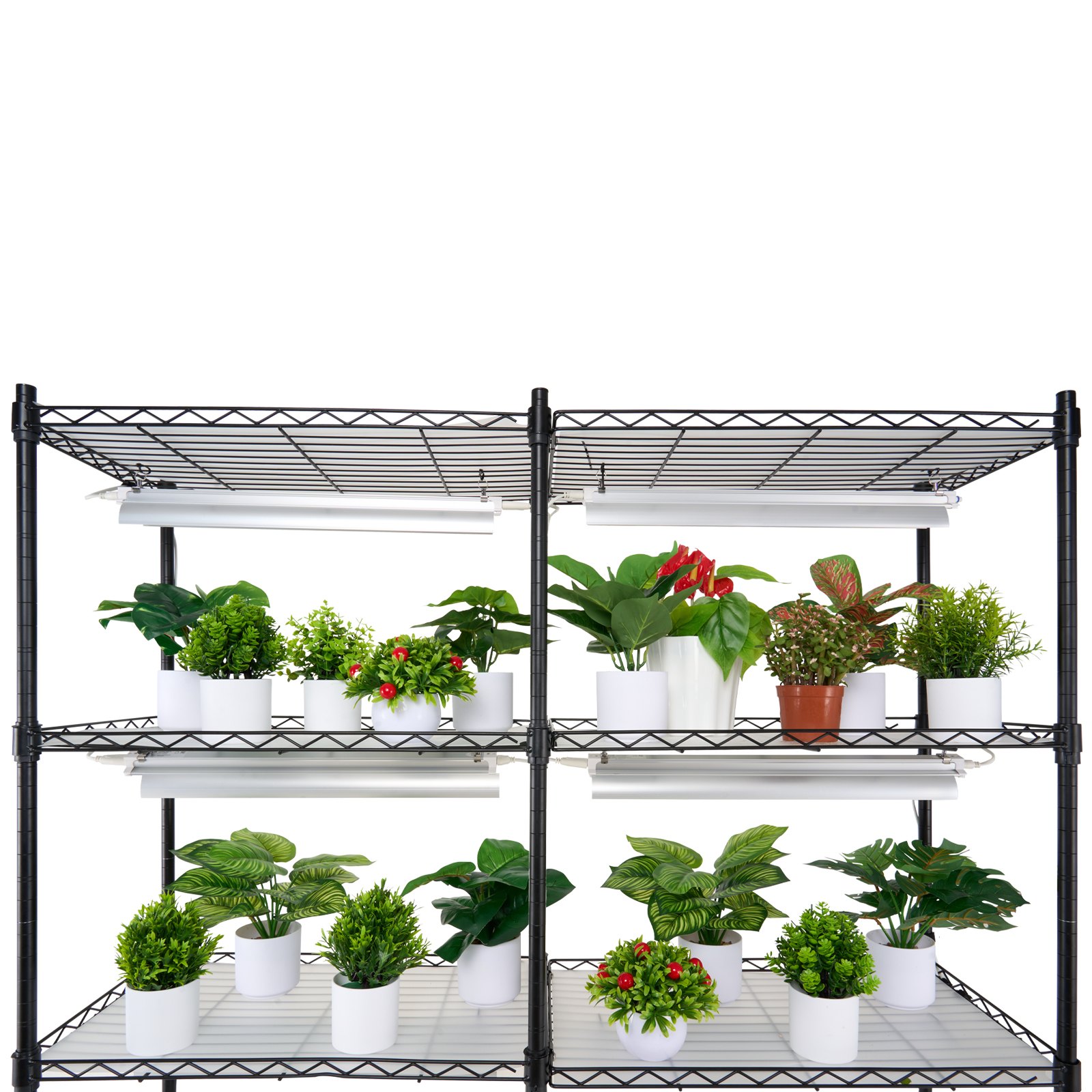 VEVOR Supporto per Piante con Luce di Crescita, Mensola a 6 Ripiani con Timer 200 W Luci a Spettro Completo, Mensola per Piante in Metallo, Rack da Giardino per Avviare Semi 120 x 35 x 180 cm