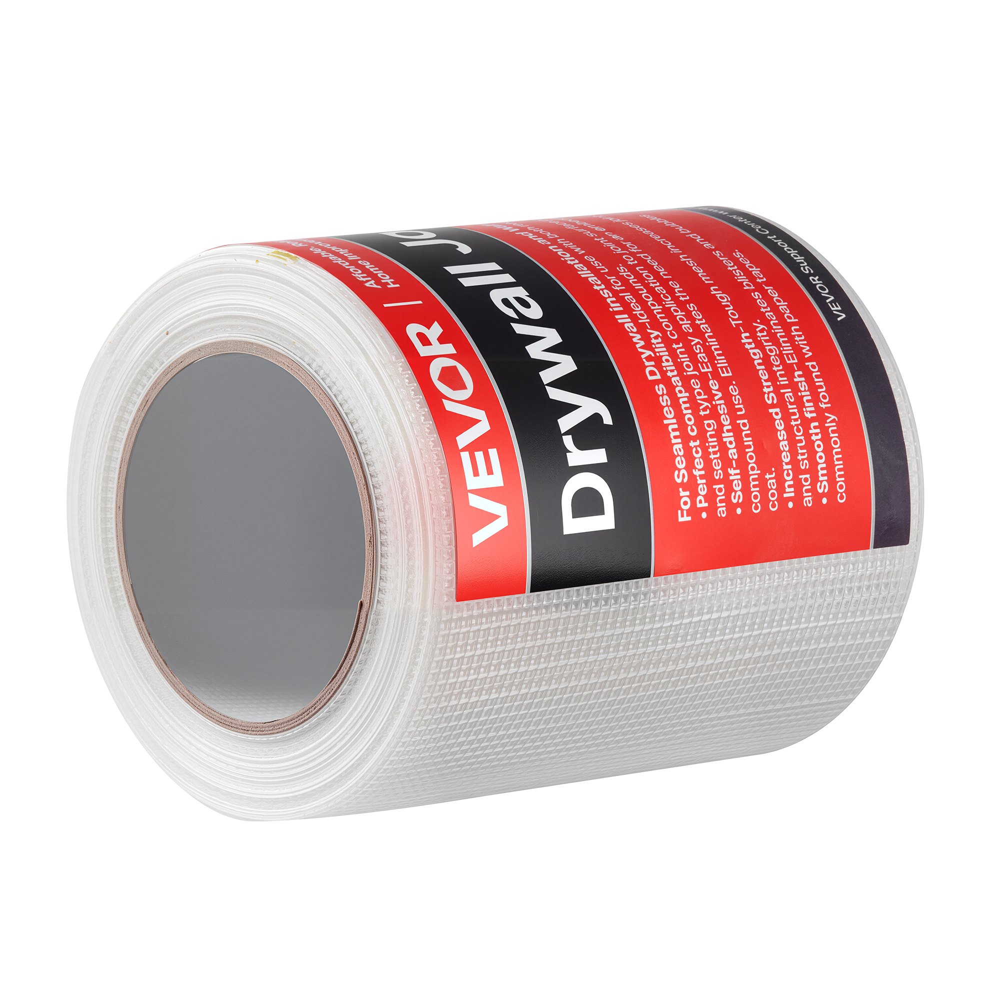 VEVOR Nastro per Cartongesso 30 m x 150 mm Nastro in Fibra di Vetro Autoadesivo per Giunti in Cartongesso, 12 Rotoli, Ideale per Riparare Crepe su Soffitti, Pareti Interne o Esterne, Bianco