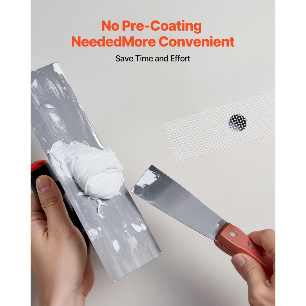 VEVOR Nastro per Cartongesso 45 m x 50 mm Nastro in Fibra di Vetro Autoadesivo per Giunti in Cartongesso, 36 Rotoli, Ideale per Riparare Crepe su Soffitti, Pareti Interne o Esterne, Bianco