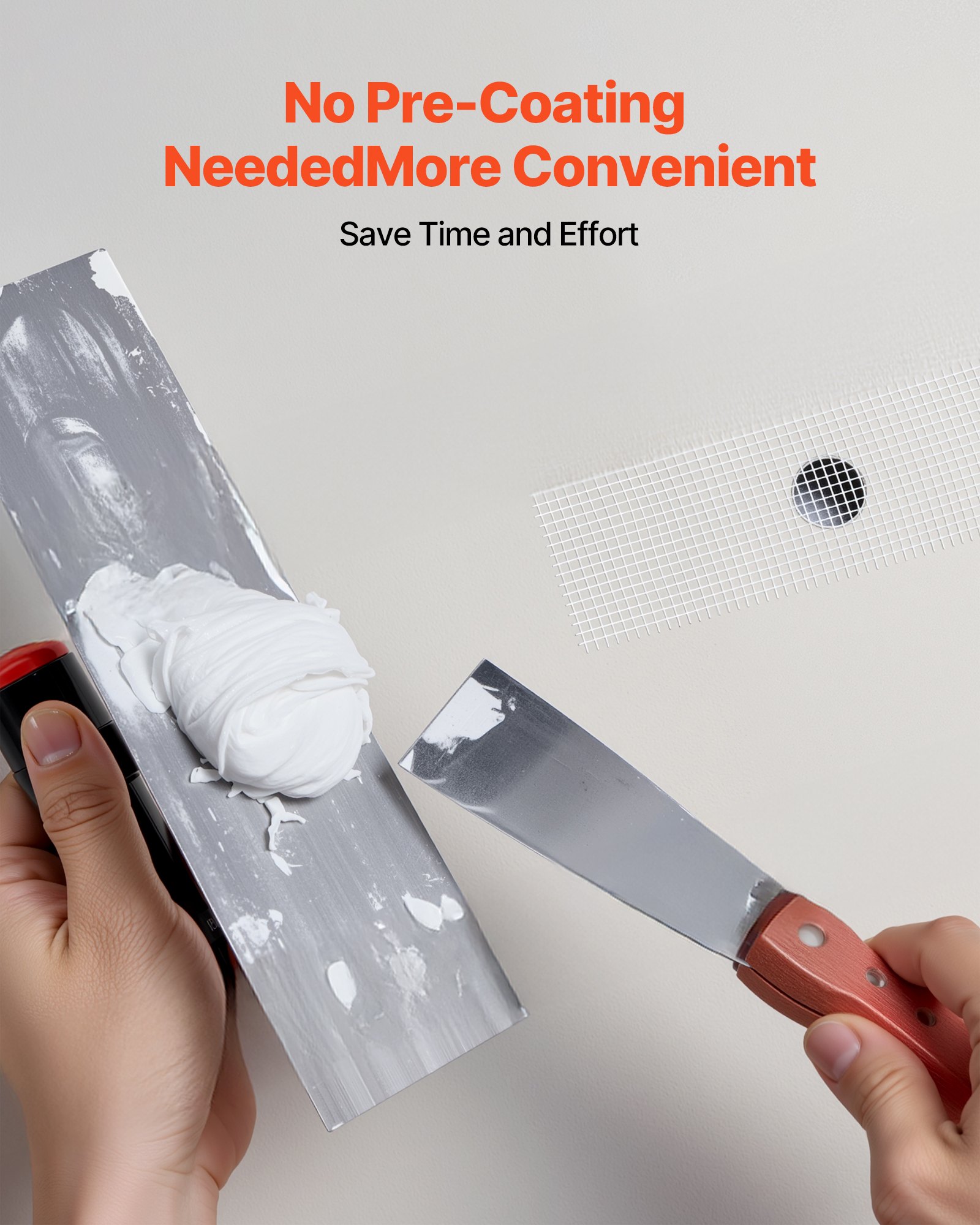 VEVOR Nastro per Cartongesso 45 m x 50 mm Nastro in Fibra di Vetro Autoadesivo per Giunti in Cartongesso, 36 Rotoli, Ideale per Riparare Crepe su Soffitti, Pareti Interne o Esterne, Bianco