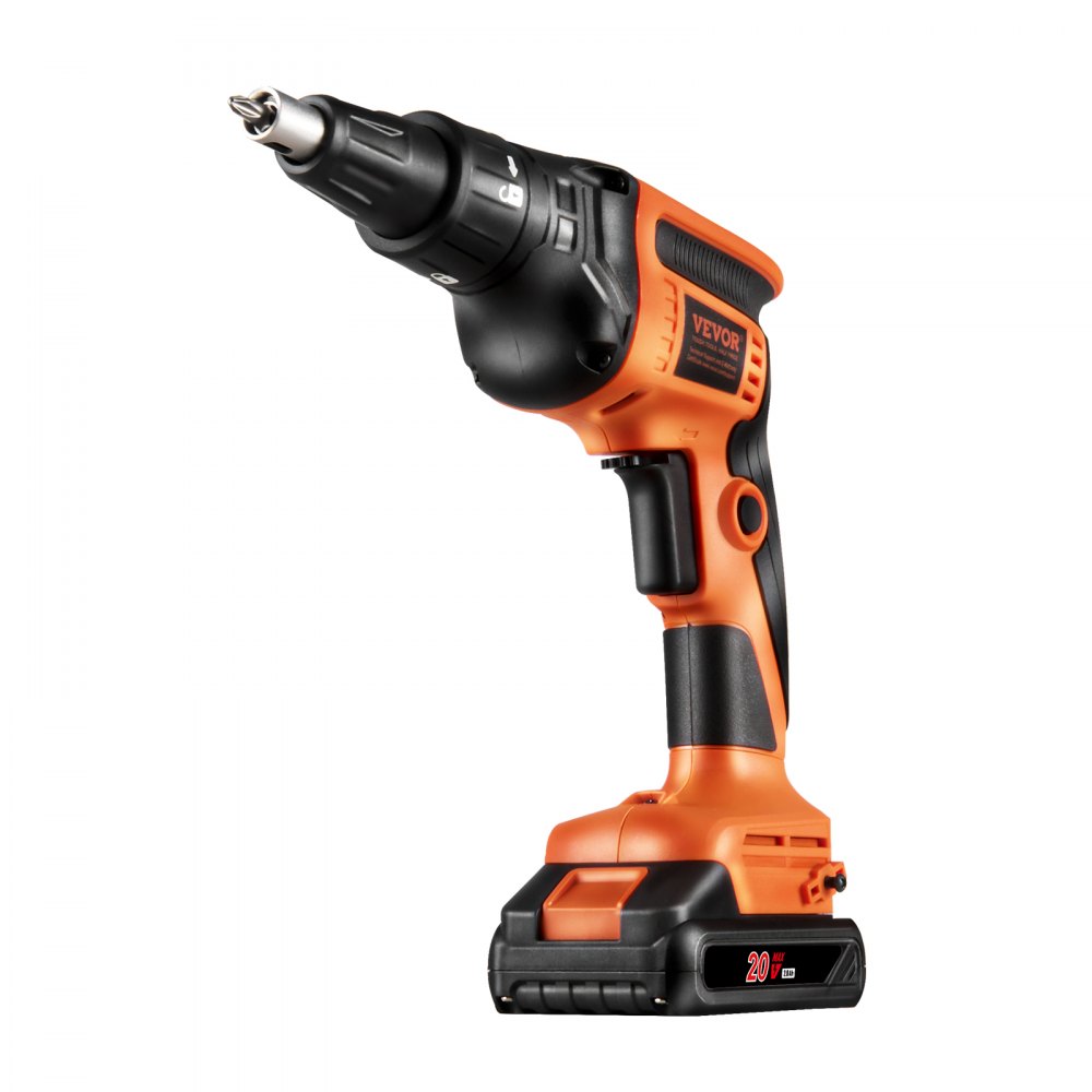 VEVOR Drywall Screwdriver, 20V Max Drywall Screwdriver, Brushless 4200 RPM Cordless Drywall Screwdriver Set with 2 Battery Packs, Charger, Belt Clip and Tool Bag, Forward and Reverse Gears