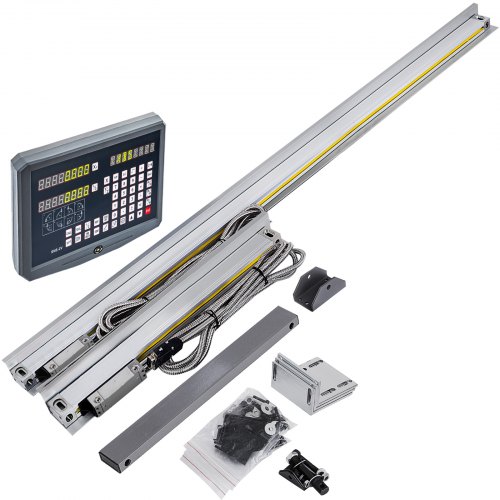 VEVOR Bilancia Lineare di Precisione,1000mm e 250mm Misuratore Schermo a Lettura Digitale, 2 Assi? Scala lineare Ottica, Risoluzione 5 μm Calibro Digitale e Scala Lineare per Fresatrice e Trapano Ecc