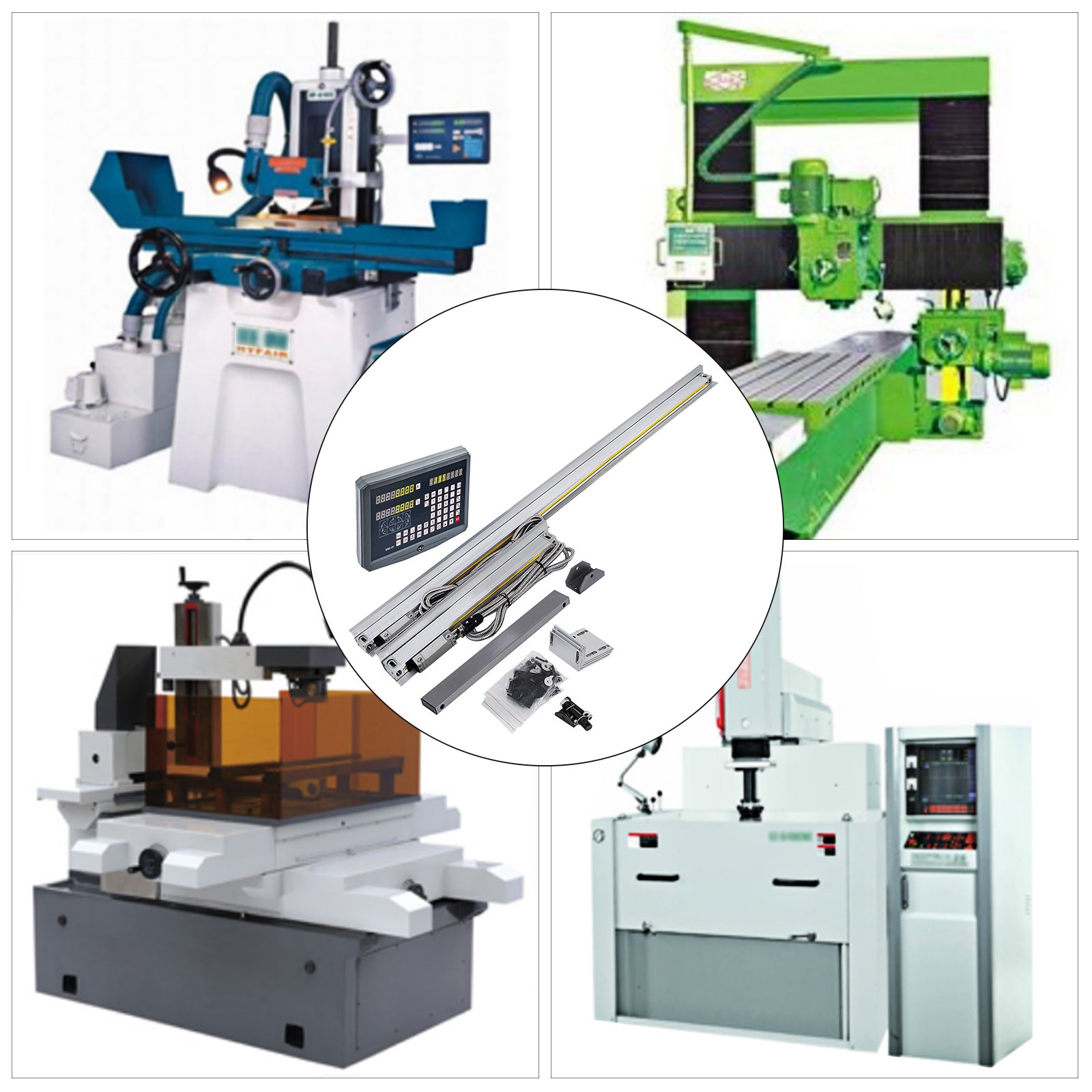 VEVOR Bilancia Lineare di Precisione,1000mm e 250mm Misuratore Schermo a Lettura Digitale, 2 Assi​ Scala lineare Ottica, Risoluzione 5 μm Calibro Digitale e Scala Lineare per Fresatrice e Trapano Ecc