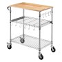VEVOR Carrello Portaoggetti da Cucina 3 Ripiani con Ruote, Carrello Portautensili 76,2x45,7x91,4 cm Multifunzionale Regolabile in Filo Metallico per Soggiorno Garage Lavanderia, Carico max 300 kg