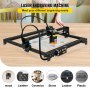 VEVOR Pro Macchina per Incisione Laser, 410 x 400 mm Potenza 5,5 W 6000 mm/min Incisione Laser in Lega di Alluminio per Carta, Legno, Pelle, Stoffa, Plastica, Acrilico, Superficie Metallica Verniciata