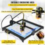 VEVOR Pro Macchina per Incisione Laser, 410 x 400 mm Potenza 5,5 W 6000 mm/min Incisione Laser in Lega di Alluminio per Carta, Legno, Pelle, Stoffa, Plastica, Acrilico, Superficie Metallica Verniciata