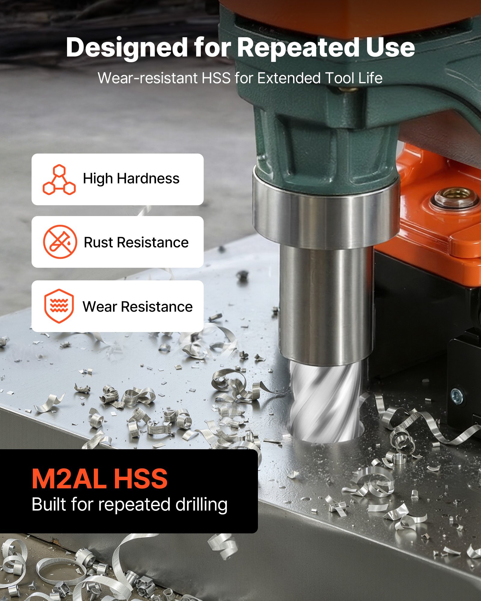 VEVOR Set di Punte per Trapano Magnetiche HSS 13 pezzi, Kit Punte per Avviatore Diametro di Taglio 11,11-26,98 mm, 11 Punte per Trapano di Foratura 2 Perni di Centraggio, Profondità di Taglio 50,8 mm