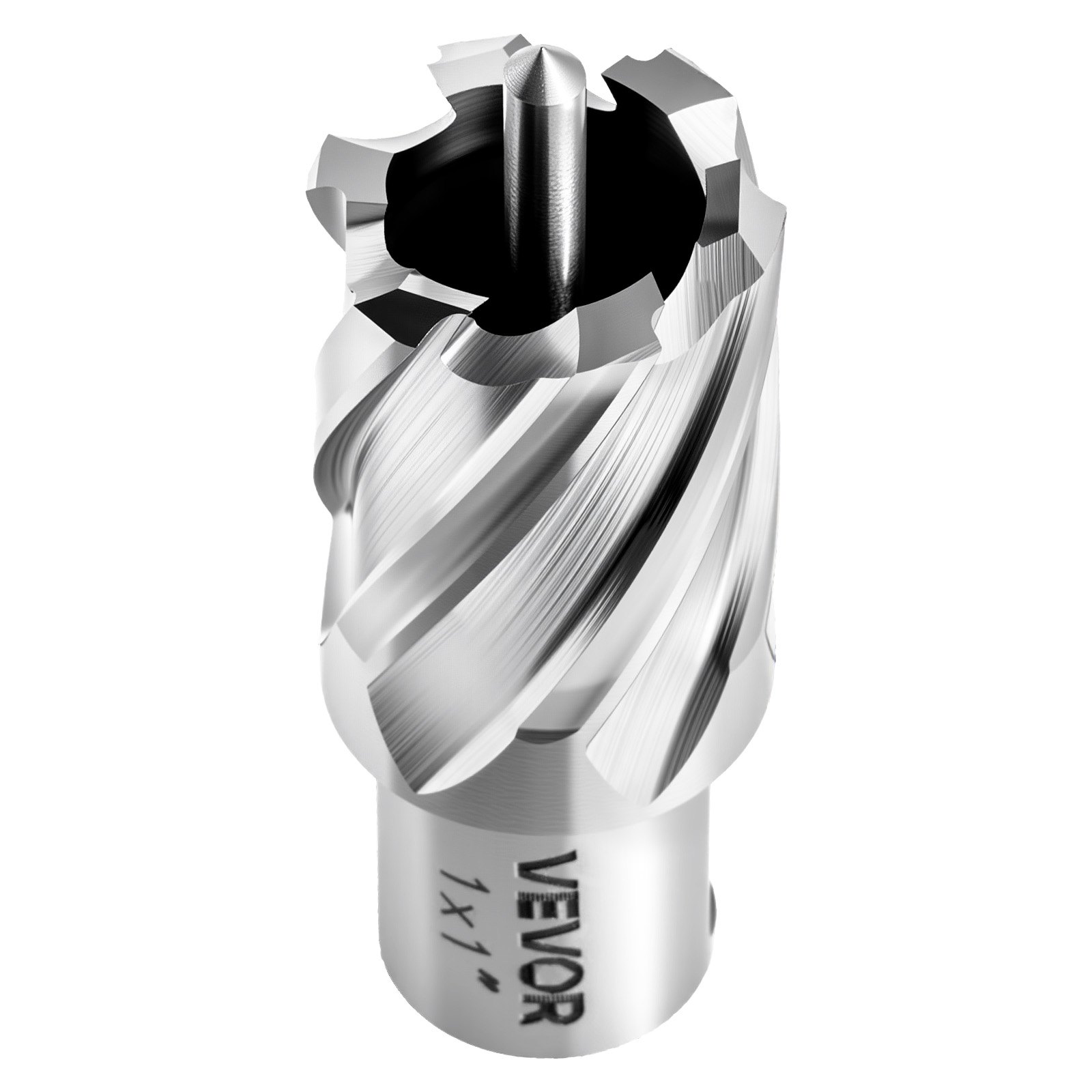 VEVOR Set di Punte per Trapano a Corona HSS 4 pezzi, Set Punte per Albero di Trapano Magnetico Diametro di Taglio 25,4 mm con 2 Perni di Centraggio Profondità di Taglio 25,4 mm Acciaio Rapido M2AL