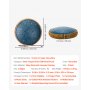 VEVOR Tamburo a Lingua d'Acciaio, Tamburo a Pioggia da 330 mm e 15 Note per Giardino Esterno, Tamburi Musicali in Do Maggiore con Libro di Musica e Bacchette, Strumento a Percussione, Blu Navy