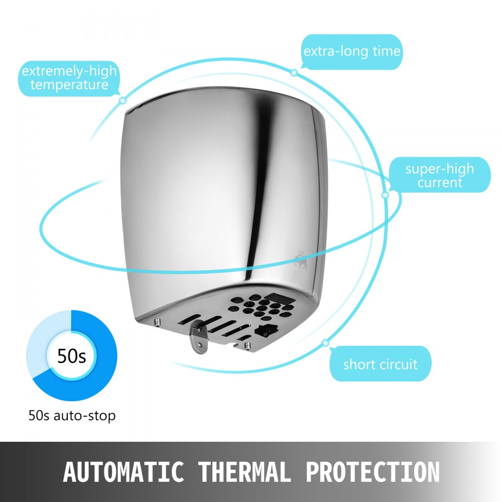 Asciugamani Elettrico Automatico Montaggio A Parete 60m / S Sensore A Infrarossi