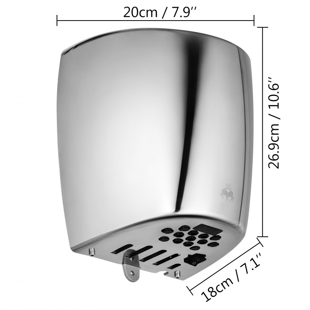 Asciugamani Elettrico Automatico Montaggio A Parete 60m / S Sensore A Infrarossi