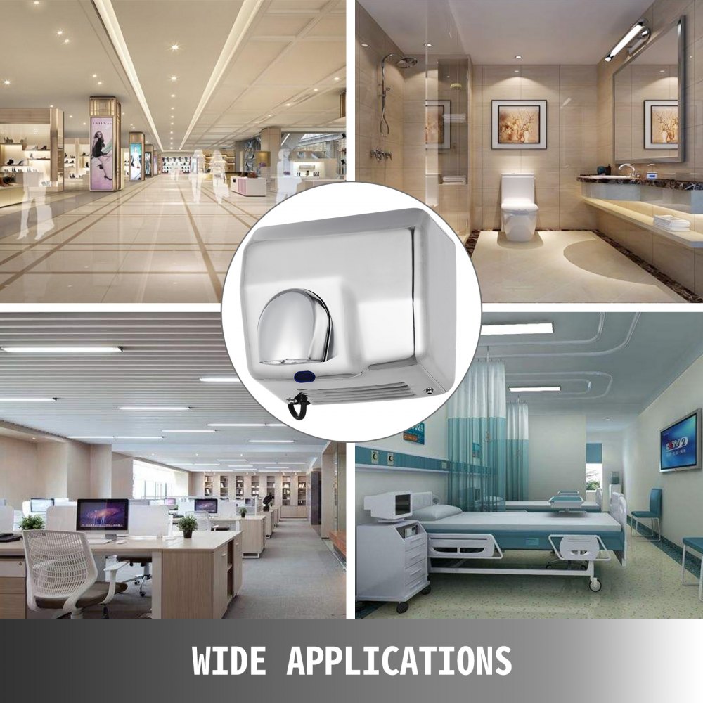 2500w Automatico Mano Asciugatrice Veloce Bagno Ugello Girevole Famiglia