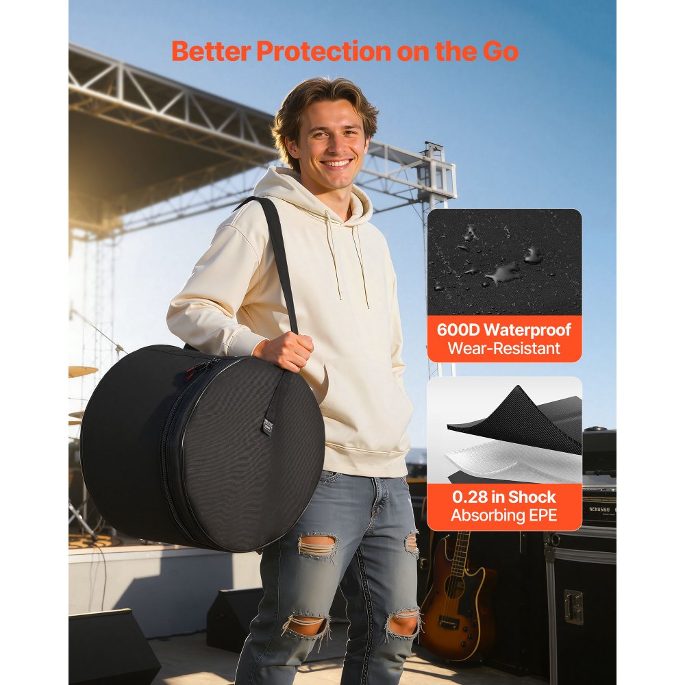 VEVOR Set di Borsa Porta DJ con Divisori Regolabili 5 Pezzi, Borse Imbottite per Batteria, Imbottitura Spessa, Custodie Protettive Leggere, Custodie da Viaggio per Accessori per Batteria